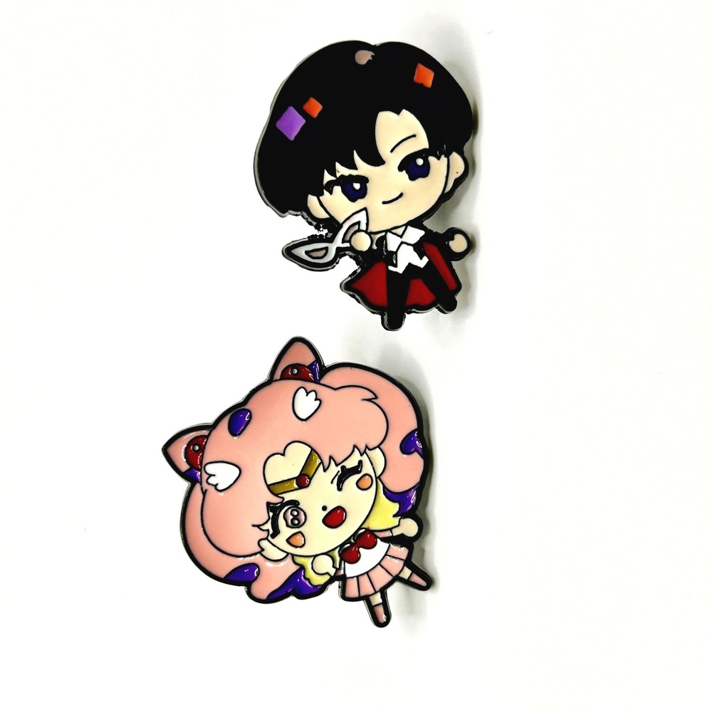 Sailor Moon Tuxedo Mask Chibiusa Enamel Pin Set Multi Color Anime Kawaii Decor